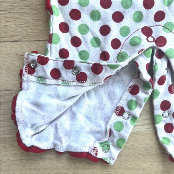 Christmas Onesie Polka Dot & Ruffle - Picture 2 of 4